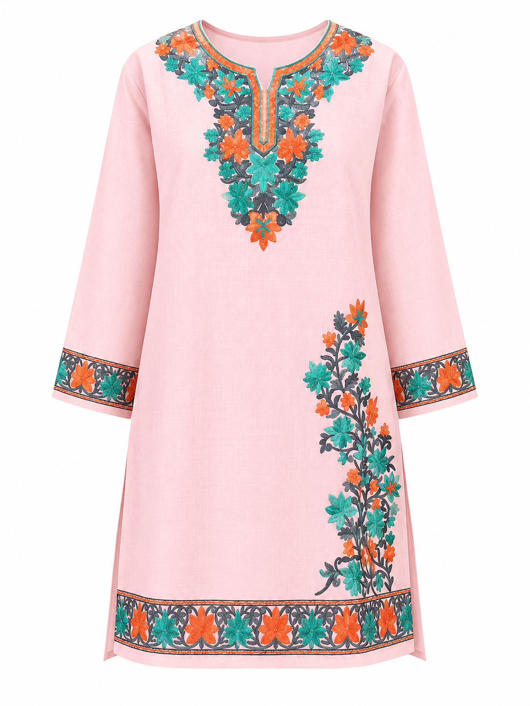 Kashmir Aari cotton Co-Ord Set | Pink
